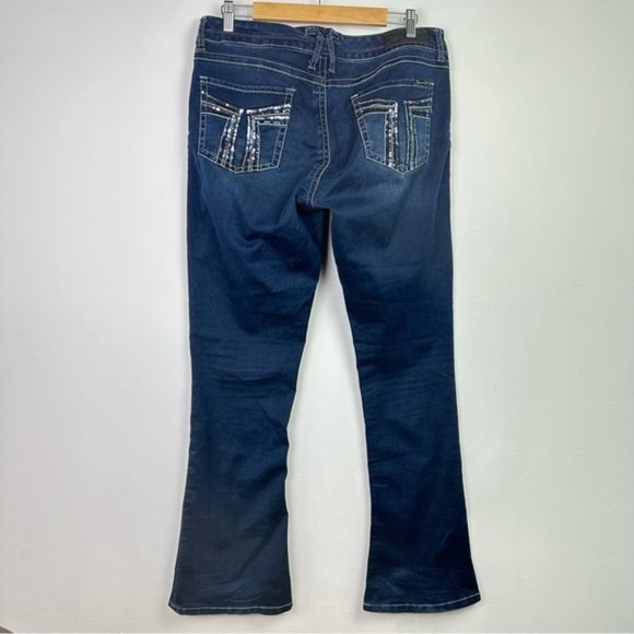 SEVEN7 Rocker Slim Bootcut Embellished Jeans 14 - Picture 3 of 12